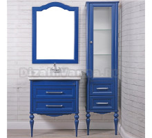 Мебель для ванной ValenHouse Эстетика 80, синяя, подвесная, ручки хром