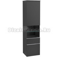 Шкаф-пенал Villeroy & Boch Venticello A95201 L, black matt lacquer, с ручками хром