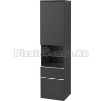 Шкаф-пенал Villeroy & Boch Venticello A95211 R, black matt lacquer, с ручками хром