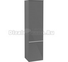 Шкаф-пенал Villeroy & Boch Venticello A95102 L, glossy grey, с белой ручкой