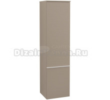 Шкаф-пенал Villeroy & Boch Venticello A95102 L, truffle grey, с белой ручкой