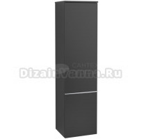 Шкаф-пенал Villeroy & Boch Venticello A95101 L, black matt lacquer, с ручкой хром