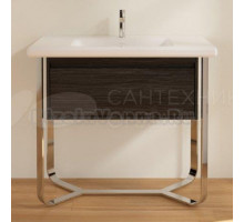 Тумба с раковиной Villeroy & Boch Antheus 100 black ash, с подставкой из глянцевой стали
