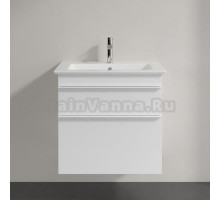 Тумба с раковиной Villeroy & Boch Venticello 60 glossy white, с белыми ручками