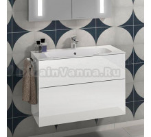 Тумба с раковиной Villeroy & Boch Finion 80 glossy white lacquer, с настенным освещением