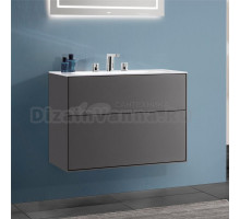 Тумба с раковиной Villeroy & Boch Finion 80 anthracite matt lacquer, с настенным освещением