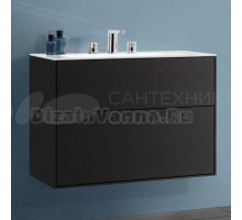 Тумба с раковиной Villeroy & Boch Finion 80 black matt lacquer, с настенным освещением