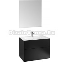 Мебель для ванной Villeroy & Boch Finion 80 black matt lacquer, с настенным освещением