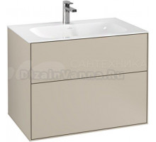 Тумба с раковиной Villeroy & Boch Finion 80 sand matt lacquer, с настенным освещением