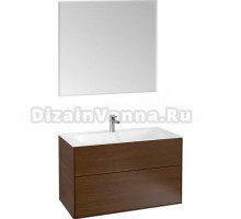 Мебель для ванной Villeroy & Boch Finion 100 walnut veneer, с настенным освещением