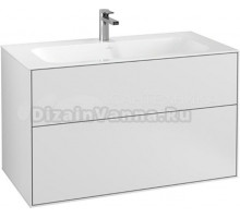 Тумба с раковиной Villeroy & Boch Finion 100 white matt lacquer, с настенным освещением