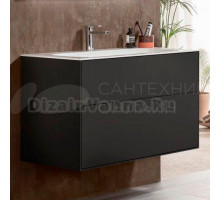 Тумба с раковиной Villeroy & Boch Finion 100 black matt lacquer, с настенным освещением