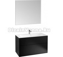 Мебель для ванной Villeroy & Boch Finion 100 black matt lacquer, с настенным освещением