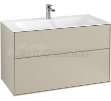 Тумба с раковиной Villeroy & Boch Finion 100 sand matt lacquer, с настенным освещением