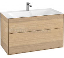 Тумба с раковиной Villeroy & Boch Finion 100 oak veneer, с настенным освещением