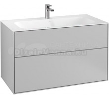 Тумба с раковиной Villeroy & Boch Finion 100 light grey matt lacquer, с настенным освещением