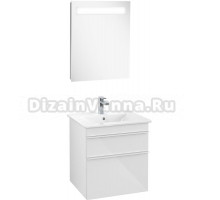 Мебель для ванной Villeroy & Boch Venticello 55 glossy white, с белыми ручками