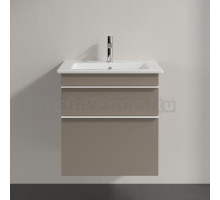 Тумба с раковиной Villeroy & Boch Venticello 55 truffle grey, с белыми ручками