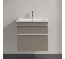 Тумба с раковиной Villeroy & Boch Venticello 60 truffle grey, с белыми ручками