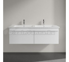 Тумба с раковиной Villeroy & Boch Venticello 125 glossy white, с белыми ручками