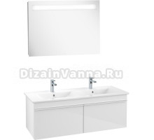 Мебель для ванной Villeroy & Boch Venticello 125 glossy white, с белыми ручками