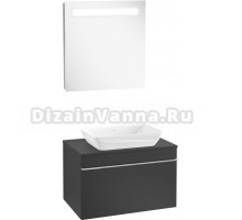 Мебель для ванной Villeroy & Boch Venticello 75 black matt lacquer, с ручкой хром