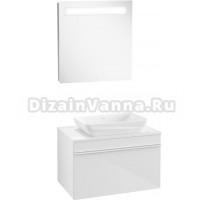 Мебель для ванной Villeroy & Boch Venticello 75 glossy white, с белой ручкой