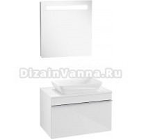 Мебель для ванной Villeroy & Boch Venticello 75 glossy white, с ручкой хром