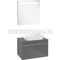 Мебель для ванной Villeroy & Boch Venticello 75 glossy grey, ручкой хром