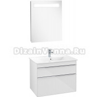 Мебель для ванной Villeroy & Boch Venticello 80 glossy white, с ручками хром