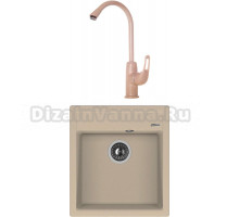 Комплект Мойка кухонная Florentina Липси 460 песочный + Смеситель D&K Eucharius Rhein DA1372423 для кухонной мойки, песочный