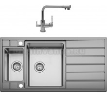 Комплект Мойка кухонная Seaman Eco Roma SMR-9750B2 с клапан-автоматом + Смеситель Seaman Barcelone SSL-5384 Water для кухонной мойки