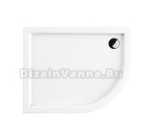 Душевой поддон Omnires Riverside 80 x 100 см, RIVERSIDE80/100/BP, асимметричный, белый