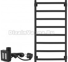 Полотенцесушитель электрический Secado Корато 1 100x50, ТЭН КТХ 4, черный матовый, L