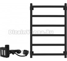 Полотенцесушитель электрический Secado Корсико 1 80x50, ТЭН КТХ 4, черный матовый, L