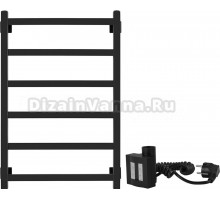 Полотенцесушитель электрический Secado Корсико 1 80x50, ТЭН КТХ 4, черный матовый, R