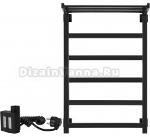 Полотенцесушитель электрический Secado Корсико 1 СП 80x50, ТЭН КТХ 4, черный матовый, L