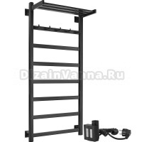 Полотенцесушитель электрический Secado Корсико 1 КСП 100x50, ТЭН КТХ 4, черный матовый, L