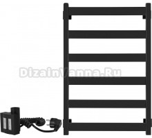 Полотенцесушитель электрический Secado Комано 1 80x50, ТЭН КТХ 4, черный матовый, L