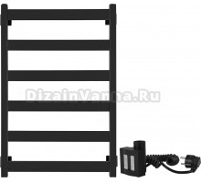 Полотенцесушитель электрический Secado Комано 1 80x50, ТЭН КТХ 4, черный матовый, R