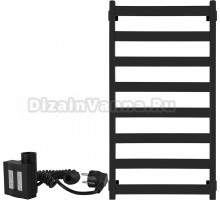 Полотенцесушитель электрический Secado Комано 1 100x50, ТЭН КТХ 4, черный матовый, L