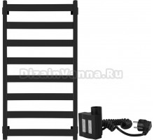 Полотенцесушитель электрический Secado Комано 1 100x50, ТЭН КТХ 4, черный матовый, R