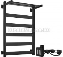 Полотенцесушитель электрический Secado Комано 1 СП 80x50, ТЭН КТХ 4, черный матовый, L