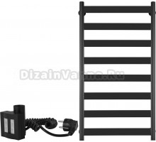 Полотенцесушитель электрический Secado Комано 2 100x50, ТЭН КТХ 4, черный матовый, L