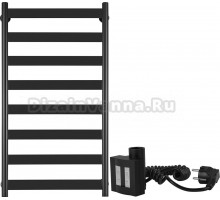 Полотенцесушитель электрический Secado Комано 2 100x50, ТЭН КТХ 4, черный матовый, R