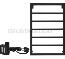 Полотенцесушитель электрический Secado Парма 80х50, ТЭН КТХ 4, черный матовый, L