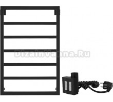 Полотенцесушитель электрический Secado Парма 80х50, ТЭН КТХ 4, черный матовый, R