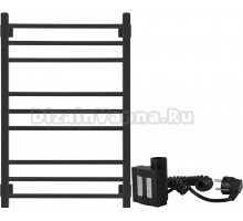 Полотенцесушитель электрический Secado Модена 80х50, ТЭН КТХ 4, черный матовый, R