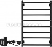 Полотенцесушитель электрический Secado Модена 2 80х50, ТЭН КТХ 4, черный матовый, L