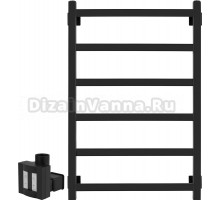 Полотенцесушитель электрический Secado Корсико 1 80x50, ТЭН КТХ 4 скрытый, черный матовый, L